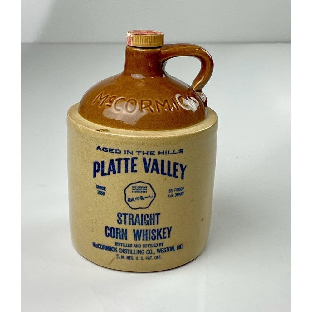 VTG McCormick Platte Valley Corn Whiskey Jug Cork Missouri 4/5's Quart Empty CC0